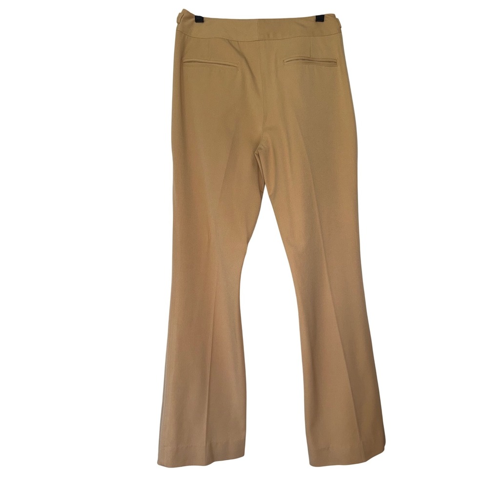 Etcetera Tan Flare Leg Trousers Gold Buckle Detail Size 2 Professional Career